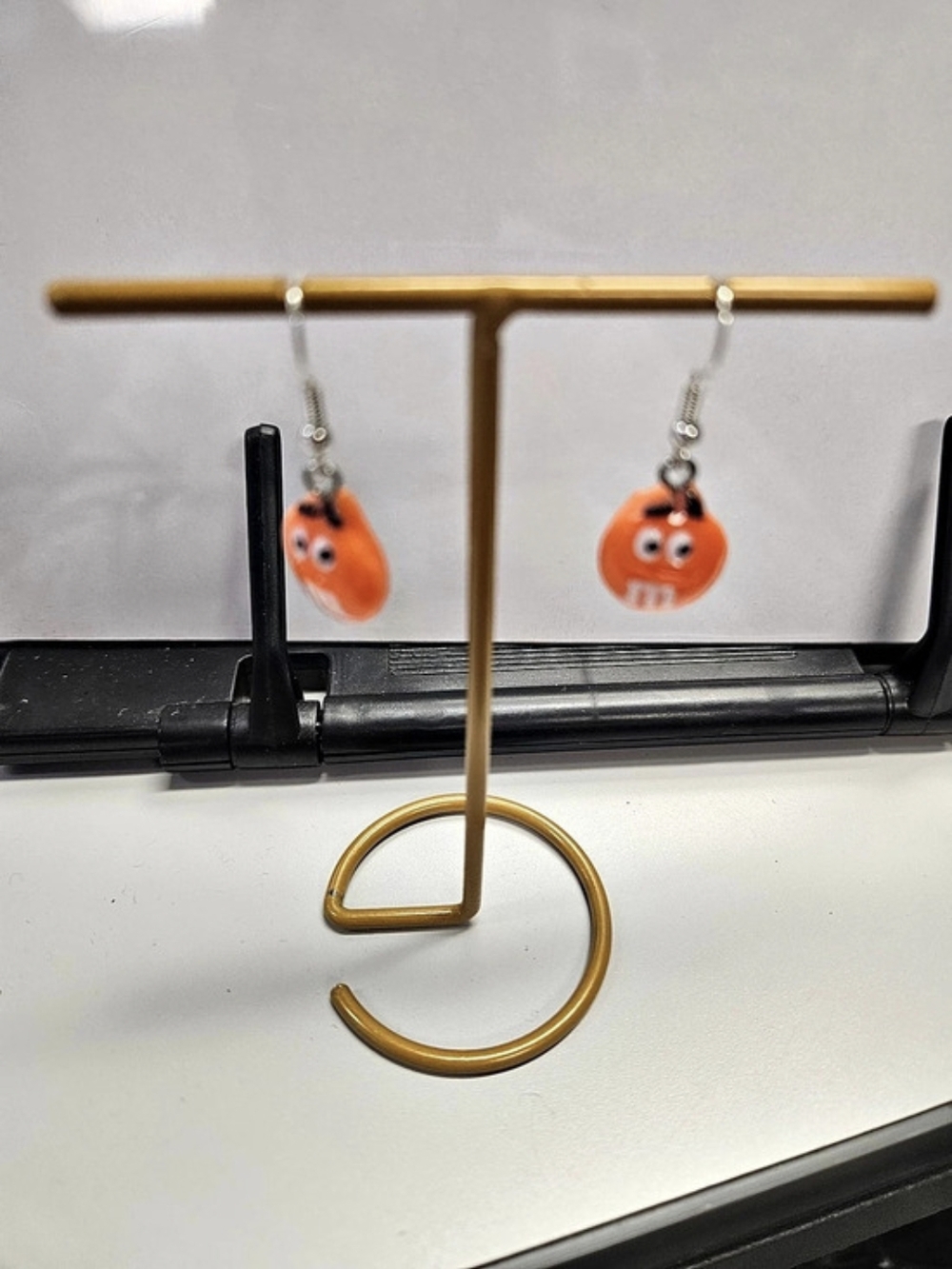 M&M's Earrings in Orange & Silver
